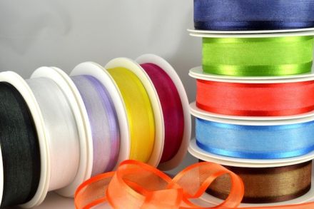  54420 - 10mm, 15mm, 25mm, 40mm & 70mm Satin Sheer Ribbon