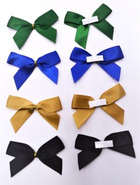 31167 - 15mm Double face satin Pre-tied Mini Bow available in various colours  (10 bows per pack) 