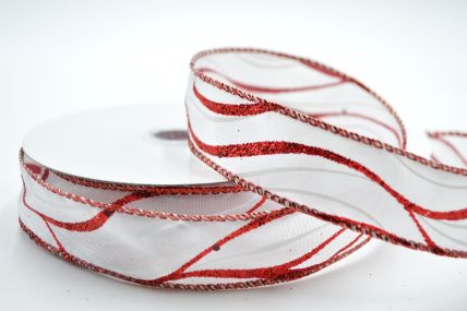 Y861-25mm Wired Red Lurex Wavey Ribbon x 10 Metre Rolls!