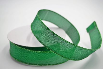 Y847 - 25mm Green Wired Lurex Ribbon x 10 Metre Rolls!