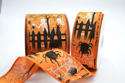 46049 -38mm & 63mm Wired Halloween Ribbon x 10 Metre Rolls!