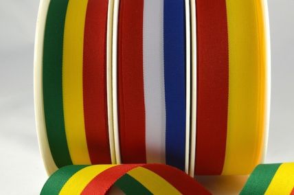 53998 - 15, 25 & 40mm Flags & Stripes Ribbon - 25 Metre Rolls