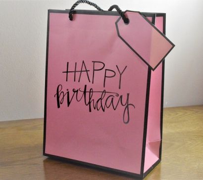 Y808 - Pink Happy Birthday Gift Bags!!-Pink - Medium